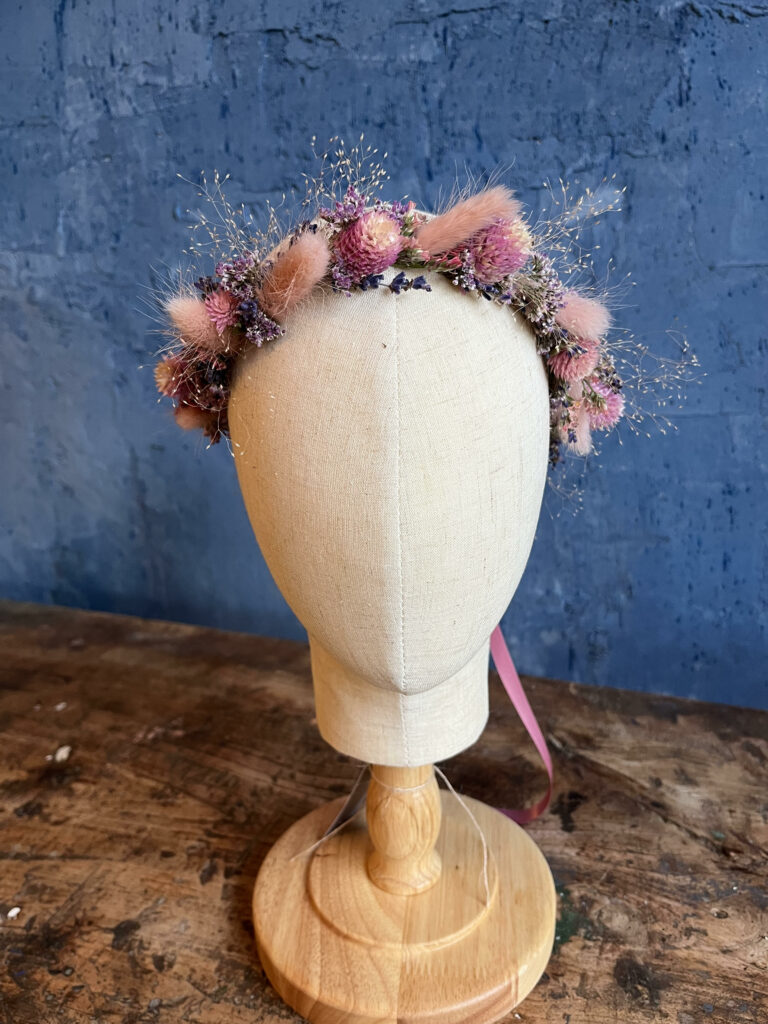 Couronne de tête en fleurs séchées "Olympia"