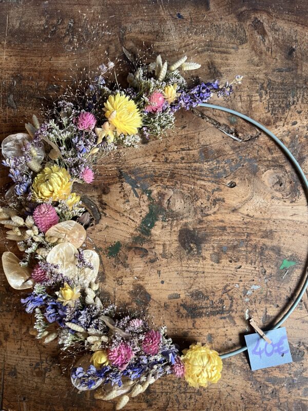 Couronne murale en fleurs séchées "Joséphine" – Image 2